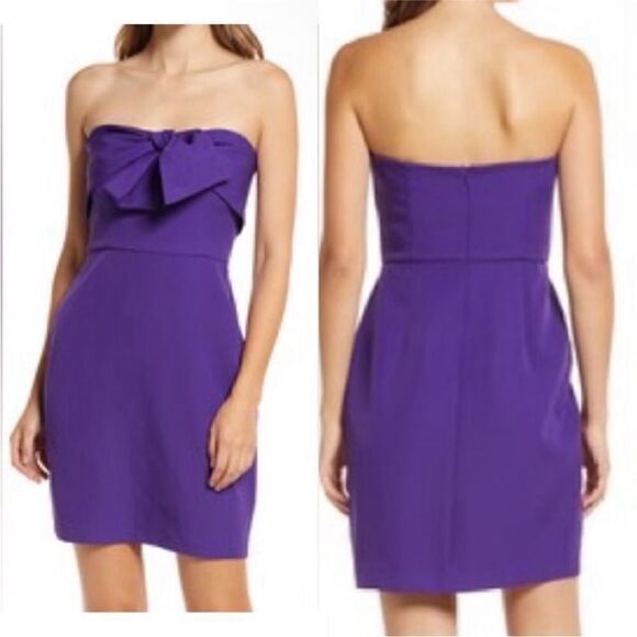SAM EDELMAN NWT Bow Strapless Sheath Cocktail
Minidress In Purple Size 6 - Picture 2 of 10